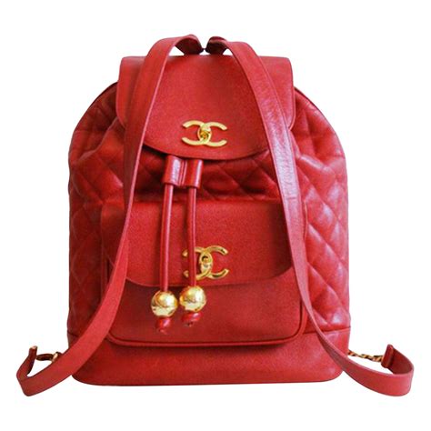 chanel backpack red|Chanel backpack how to wear.